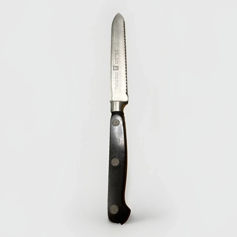 ZWILLING ProS 5-inch Utility Knife Serrated Edge No Stain Vintage Germany VTG